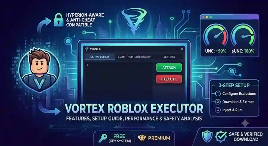 Vortex Roblox Executor Features, Setup, UNC Performance and Safety Analysis
