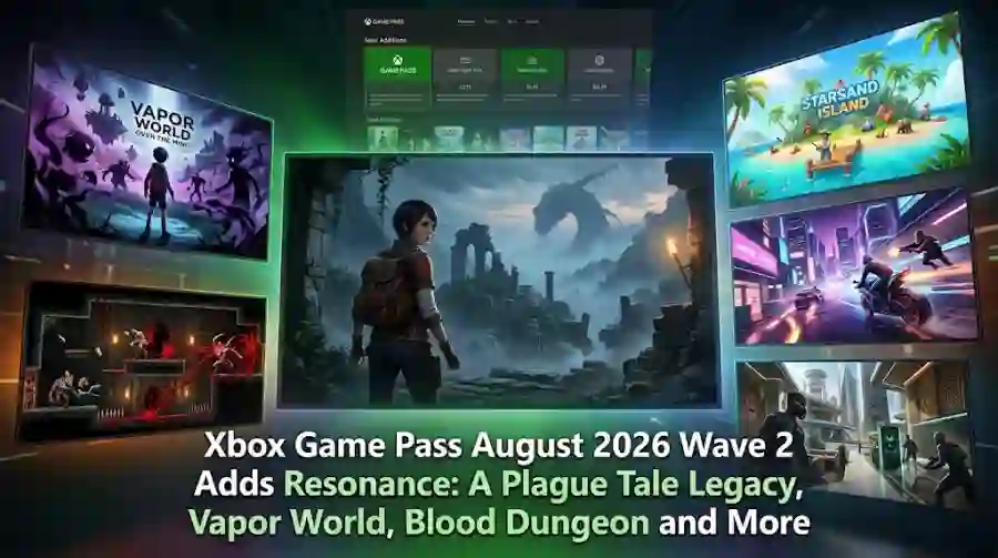Xbox Game Pass August 2026 Wave 2 Adds Resonance A Plague Tale Legacy, Vapor World, Blood Dungeon and More