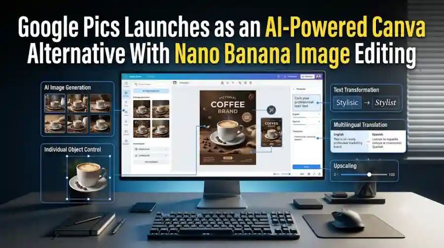 Google Pics Launches as an AI-Powered Canva Alternative With Nano Banana Image Editing