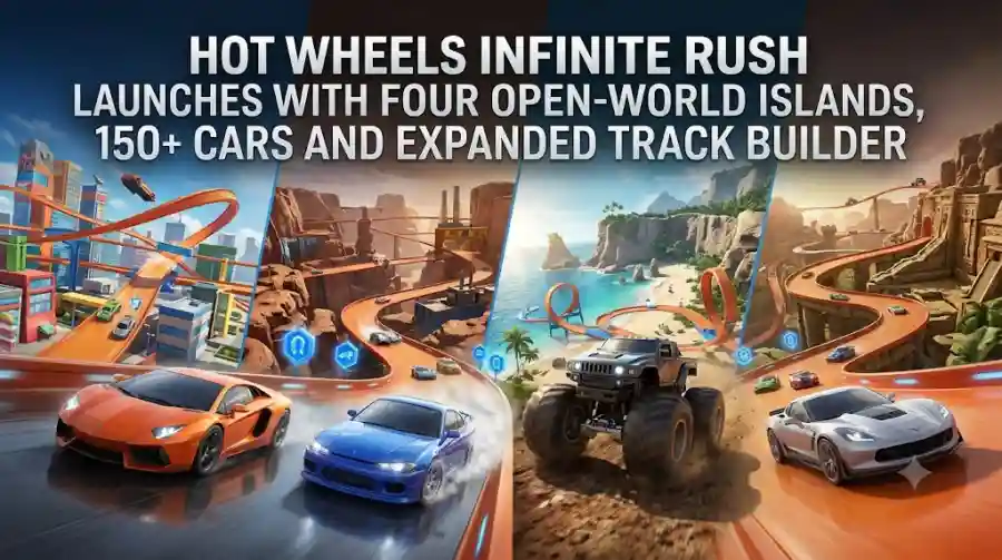 HOT WHEELS Infinite Rush Launches With Four Open-World Islands, 150+ Cars and Expanded Track Builder