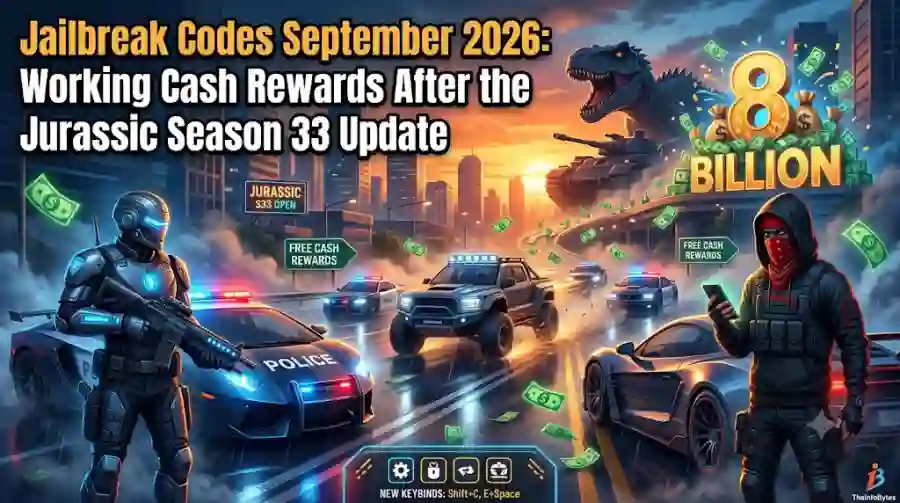 Jailbreak Codes September 2026 Working Cash Rewards After the Jurassic Season 33 Update