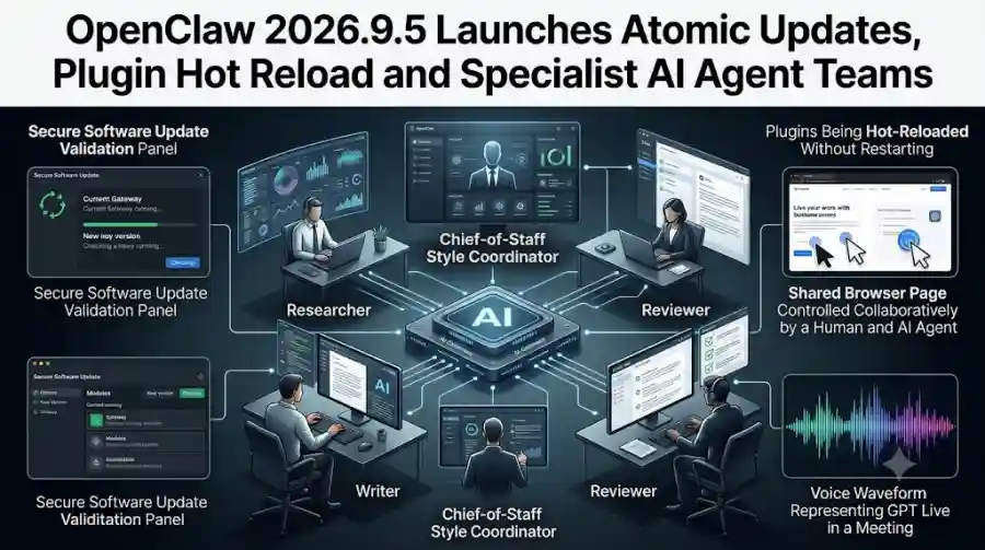 OpenClaw 2026.9.5 Launches Atomic Updates, Plugin Hot Reload and Specialist AI Agent Teams