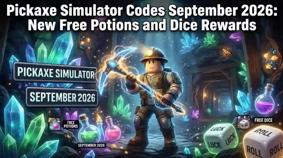 Pickaxe Simulator Codes September 2026 New Free Potions and Dice Rewards