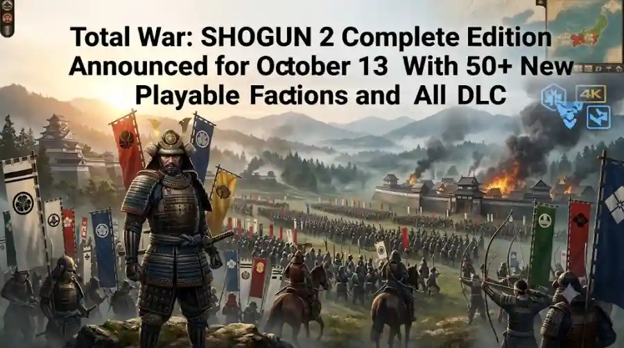 Total War SHOGUN 2 Complete Edition Announced for October 13 With 50+ New Playable Factions and All DLC