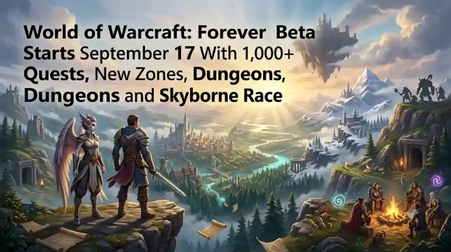 World of Warcraft Forever Beta Starts September 17 With 1,000+ Quests, New Zones, Dungeons and Skyborne Race